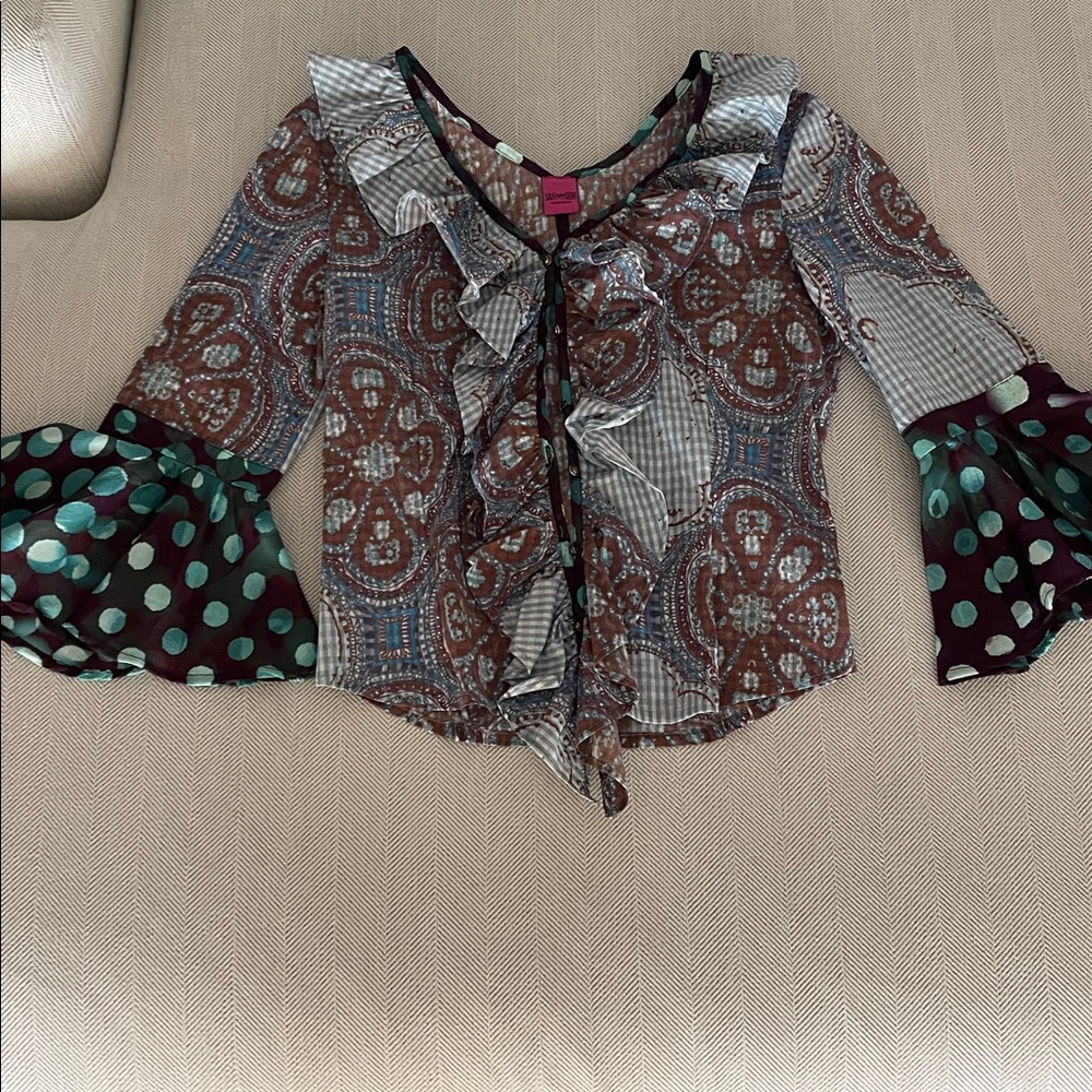 Save The Queen Multicolor Ruffled Blouse - Picture 2 of 4